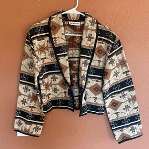 Flashback Tapestry Sweater Small Western Long Sleeve brown/tan/black
